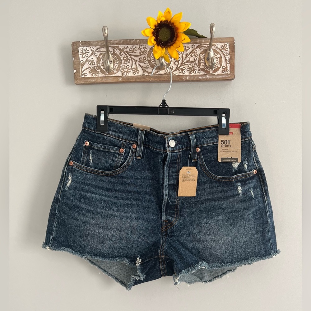 LEVI’S 501 High Rise Women’s Denim Shorts – Dark Indigo, Size 31, NWT